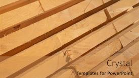  Presentation with lumber - Amazing slide deck having stack-of-new-wooden-studs backdrop and a gold colored foreground