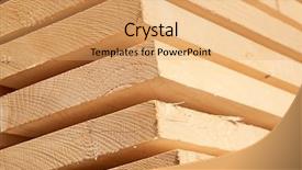  Presentation with lumber - Theme with stack of new wooden studs background and a yellow colored foreground