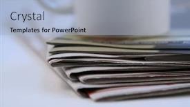  Presentation with newspaper - Amazing slides having bed of deep purple iris on the bank of a small stream has bright green leaves water runs into small waterfall backdrop and a violet colored foreground