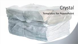  Presentation with newspapers - Amazing slide deck having brown shoe from leather isolated with clipping path backdrop and a gray colored foreground