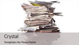  Presentation with newspapers - Audience pleasing presentation design consisting of stack of newspapers isolated backdrop and a light gray colored foreground