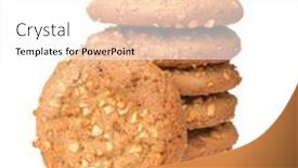 Presentation with nut - Slide deck consisting of stack-of-oatmeal-cookies background and a white colored foreground