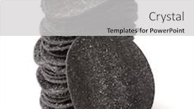  Presentation with potato chips - Presentation theme enhanced with stack-of-of-black-potato background and a light gray colored foreground