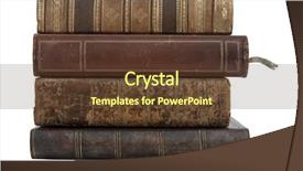  Presentation with old story book - Cool new presentation theme with stack of old antique books backdrop and a tawny brown colored foreground