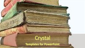  Presentation with feather and old book - Slide set with stack of old book isolated background and a tawny brown colored foreground