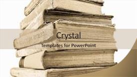  Presentation with old book - Amazing slides having stack of old book isolated backdrop and a coral colored foreground