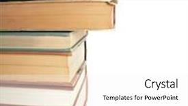  Presentation with stack books - Amazing presentation design having stack-of-old-books backdrop and a white colored foreground