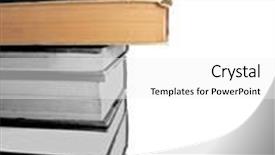  Presentation with stack books - Colorful slide deck enhanced with stack-of-old-books backdrop and a white colored foreground