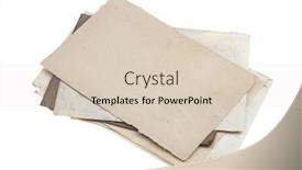  Presentation with old papers - Amazing presentation theme having stack of old papers isolated on white background backdrop and a lemonade colored foreground