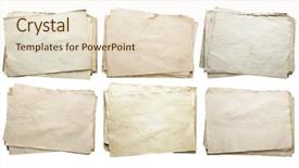  Presentation with old papers - Cool new PPT theme with stack of old papers set backdrop and a lemonade colored foreground