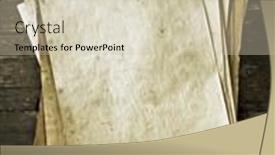  Presentation with old papers - Slide deck enhanced with stack-of-old-papers background and a soft green colored foreground