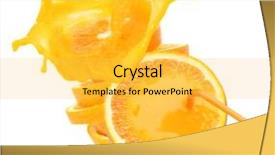  Presentation with fruit splash - Theme consisting of stack of orange fruit slices background and a yellow colored foreground