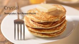  Presentation with pancake - PPT layouts enhanced with stack-of-pancake-and-butter background and a coral colored foreground