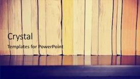  Presentation with vintage book - Presentation theme having stack of paperback book background and a lemonade colored foreground