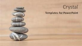  Presentation with spa concept - Presentation design with stack-of-pebble-stones background and a coral colored foreground