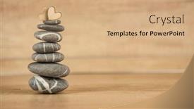  Presentation with zen stones - Slide set having stack-of-pebble-stones background and a coral colored foreground