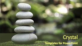  Presentation with forest stream - Cool new presentation theme with stack of pebble stones backdrop and a tawny brown colored foreground