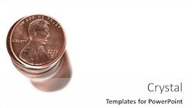  Presentation with investing - Presentation with stack-of-pennies-isolated background and a  colored foreground
