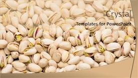  Presentation with nut - Presentation theme featuring stack-of-pistachio-nut-snack background and a  colored foreground