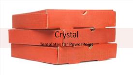  Presentation with pizza delivery - Slide set enhanced with stack of pizza delivery boxes background and a red colored foreground