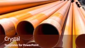  Presentation with water pipe - Audience pleasing slide deck consisting of stack of plastic pipes backdrop and a tawny brown colored foreground