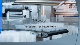  Presentation with molding machine - Presentation theme enhanced with stack-of-polypropylene-food-containers background and a light blue colored foreground