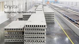  Presentation with house building - Cool new PPT theme with stack-of-precast-reinforced-concrete backdrop and a light gray colored foreground