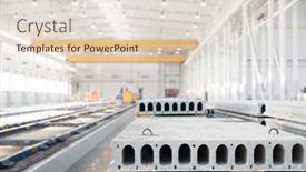  Presentation with house building - Theme featuring stack-of-precast-reinforced-concrete background and a lemonade colored foreground