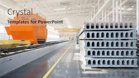  Presentation with house building - Slides enhanced with stack-of-precast-reinforced-concrete background and a soft green colored foreground