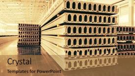  Presentation with precast construction - Amazing PPT theme having stack of precast reinforced concrete backdrop and a coral colored foreground