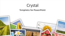  Presentation with photo collage - Beautiful theme featuring stack of printed pictures collage backdrop and a white colored foreground