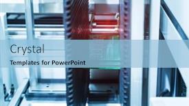  Presentation with printed circuit - Presentation design consisting of stack-of-produced-printed-circuit background and a light blue colored foreground