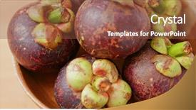  Presentation with mangosteen - Cool new presentation with stack of purple mangosteen backdrop and a tawny brown colored foreground