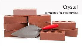  Presentation with brick mortar - Colorful PPT layouts enhanced with stack of red bricks backdrop and a white colored foreground