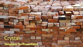  Presentation with restoration - Presentation theme with stack-of-red-medieval-bricks background and a tawny brown colored foreground
