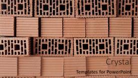  Presentation with bricks - PPT theme enhanced with stack-of-red-solid-clay background and a red colored foreground