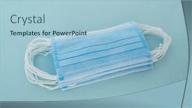  Presentation with respiratory - Beautiful slides featuring stack-of-respiratory-protection-mask backdrop and a light blue colored foreground
