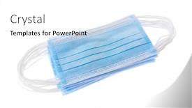  Presentation with respiratory - Presentation design consisting of stack-of-respiratory-protection-mask background and a white colored foreground