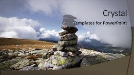  Presentation with rocks - Cool new slides with stack of rocks stones in the mountains backdrop and a light gray colored foreground