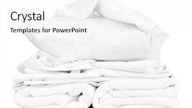  Presentation with white sheet - Slide set having stack of rumpled bedding sheets background and a white colored foreground
