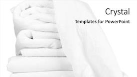  Presentation with white sheet - Slide deck having stack of rumpled bedding sheets background and a white colored foreground