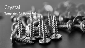  Presentation with self - Amazing theme having stack-of-self-tapping-screws backdrop and a gray colored foreground
