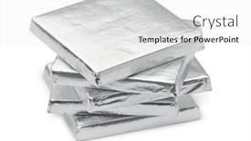  Presentation with square - Presentation theme having stack-of-silver-foil-wrapped background and a white colored foreground