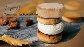  Presentation with polvorones - PPT layouts with stack-of-some-mantecados background and a gold colored foreground