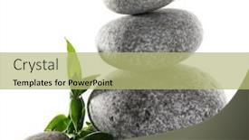  Presentation with spa stones leaves - Beautiful slide set featuring stack-of-spa-stones backdrop and a mint green colored foreground