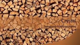  Presentation with wood log - Audience pleasing PPT layouts consisting of stack of split logs backdrop and a red colored foreground