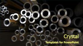  Presentation with stainless steel - Audience pleasing slide deck consisting of stack of stainless steel pipes backdrop and a wine colored foreground