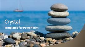  Presentation with yacht - Amazing slides having stack of stones on beach and yacht in sea backdrop and a teal colored foreground