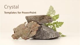  Presentation with minimal - Presentation design consisting of stack-of-stones-platform-podium background and a cream colored foreground