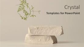  Presentation with minimal - Slides consisting of stack-of-stones-platform-podium background and a soft green colored foreground